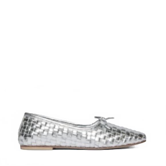 FREDA SALVADOR Shoes - NEW FREDA SALVADOR women's jada ballet square toe flat in silver closed woven ca